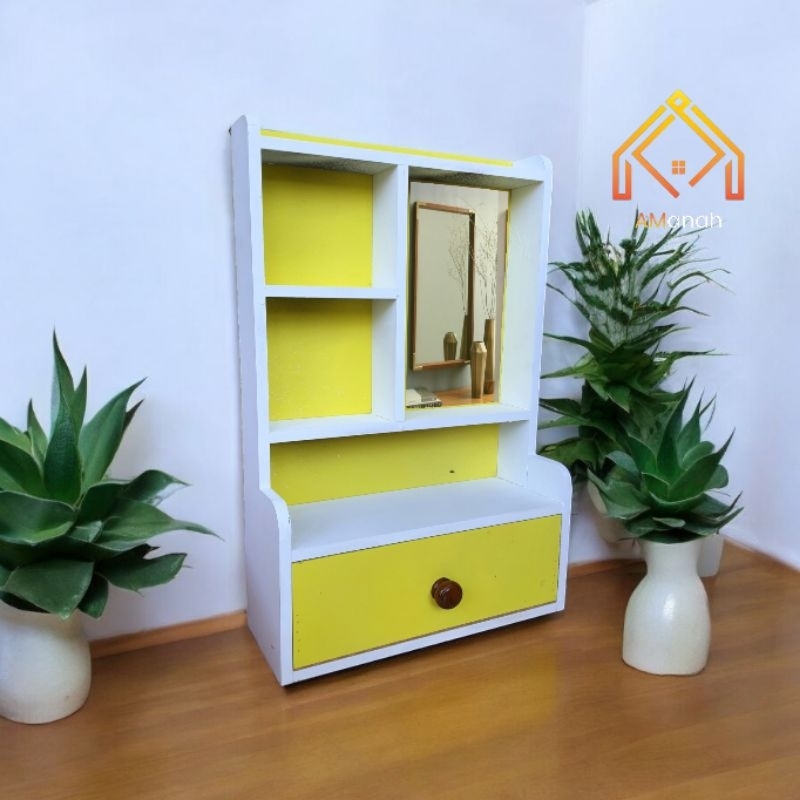 [COD] RAK KOSMETIK LACI GANTUNG RAK HIAS MAKE UP TOLET KACA