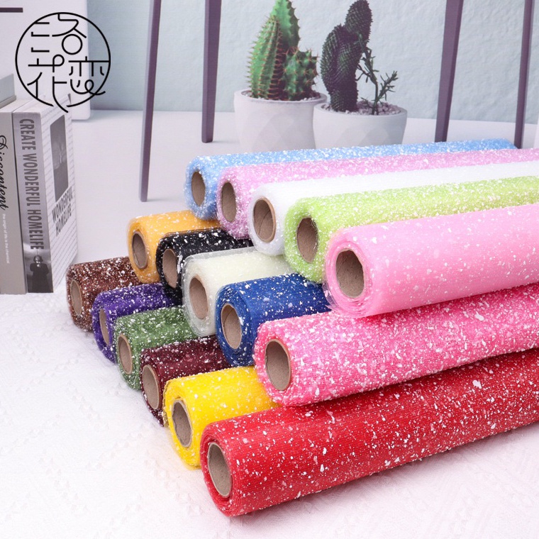 

Produk Spesial Kertas Bunga Tile Salju Snow Roll Snowy Mesh Tile Snowy Wrapping Flower Roll S