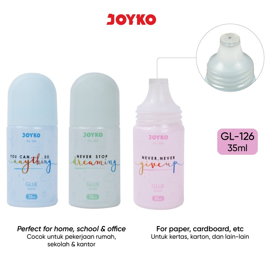 

Liquid Glue Lem Kertas Cair Joyko GL-126 35ml