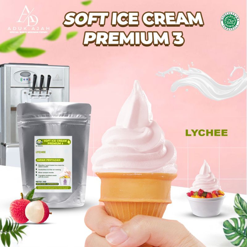 

BUBUK ICECREAM 1000 gram PREMIUM NEW88 / LYCHEE Es Krim