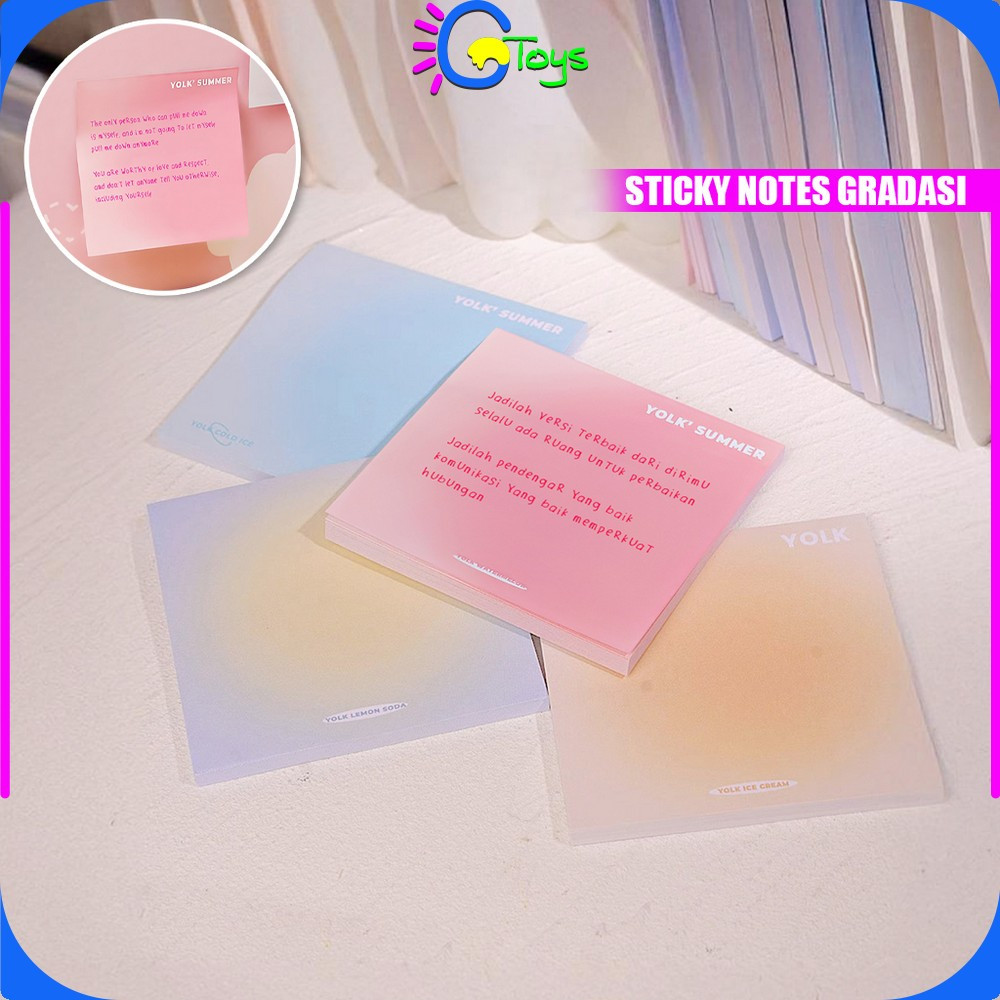 

CR-A102 Sticky Notes Gradasi Polos Isi 50 Lembar Alat Tulis Kantor Sekolah / Memo Tempel Persegi Gradasi Tempelan Kertas Catatan Memo