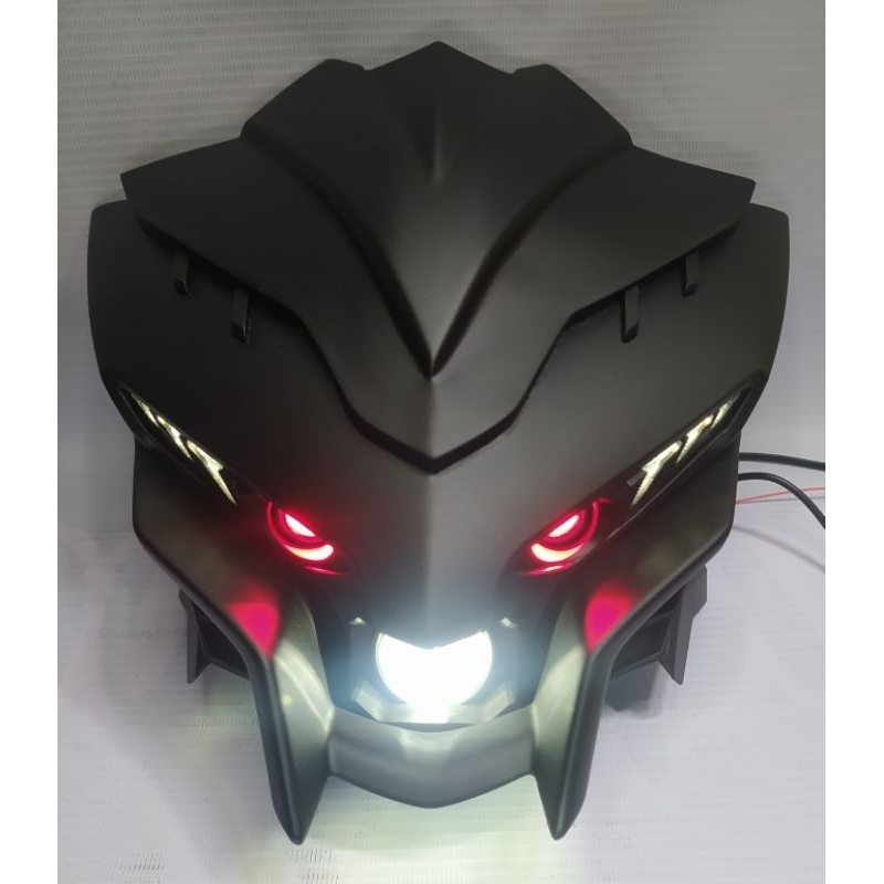 Headlamp custom Led streetfighter model Megatron, untuk motor vixion, cb150, Verza, Byson, Tiger, sc