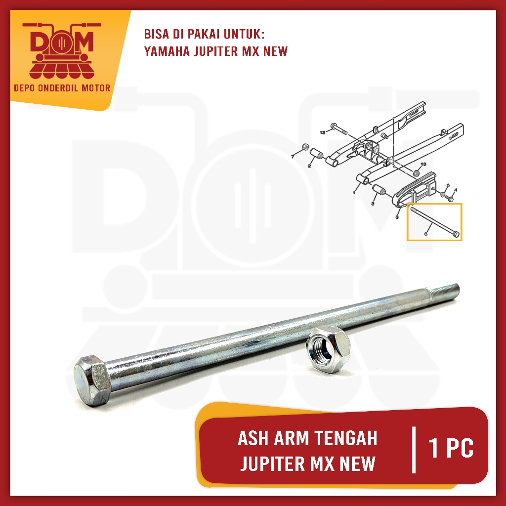 As Arm Jupiter MX New (PSP) Baut Fork Garpu Tengah Panjang 24 cm Swing Arm Yamaha Jupiter MX New 135