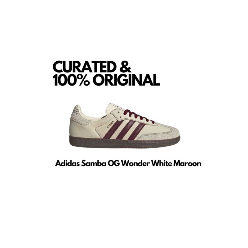 Adidas Samba OG Wonder White Maroon Original