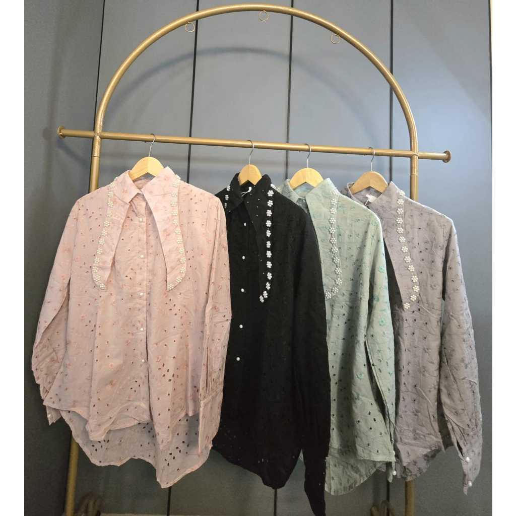 Kemeja Wanita Kemeja Mutiara Kemeja Rompi Kekinian Atasan Wanita Kekinian Murah Atasan Brukat Manik 