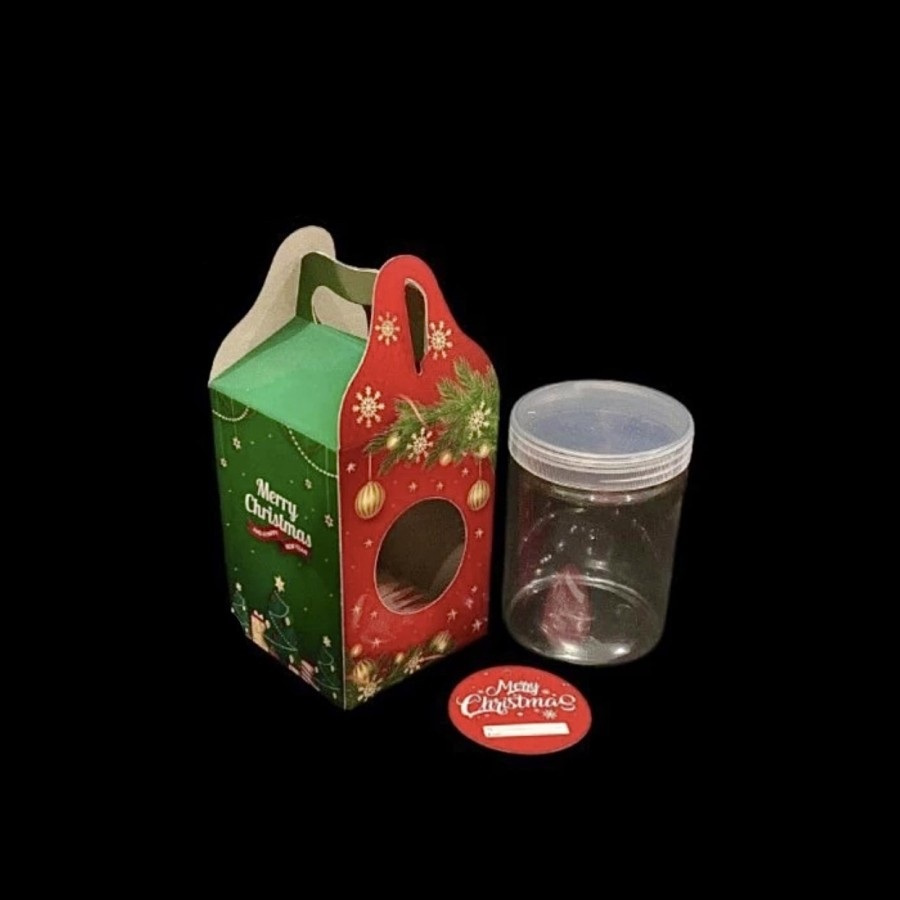 

(5 Pcs)Box Tenteng Natal 10x10x12 Cm Dus Toples Tabung 600 Ml Isi 1 Kotak Hampers Merry Christmas