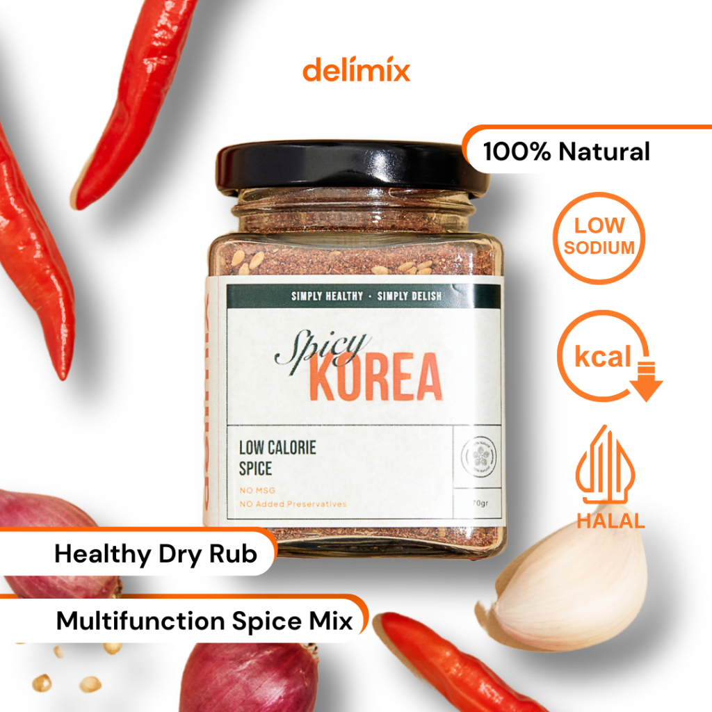 

Delimix Low Calorie Spice Mix | Dry Rub Serbaguna | Bumbu Marinasi | Rasa Spicy Korea