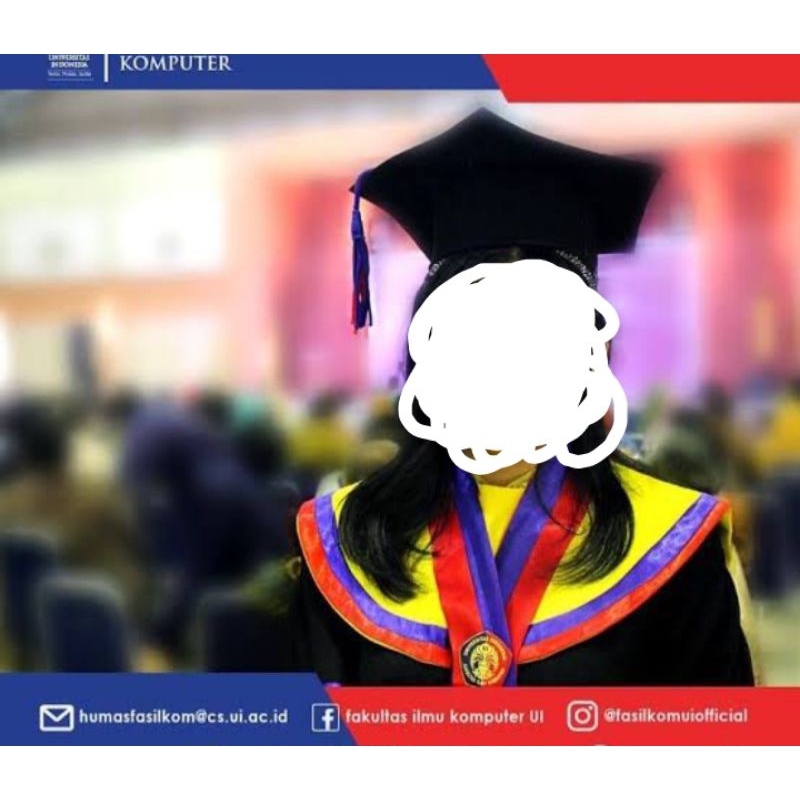 Toga Wisuda UI Set dua Lis Universitas Sarjana dan Pascasarjana