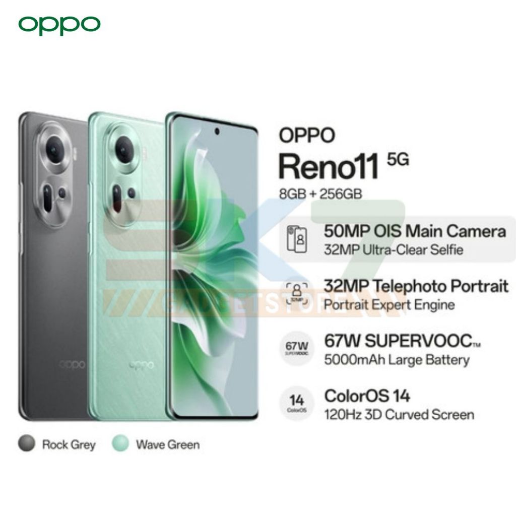 HP OPPO RENO 11 & 11F 5G NFC RAM 8GB ROM 256GB NEW ORIGINAL GARANSI SUDAH BERJALAN