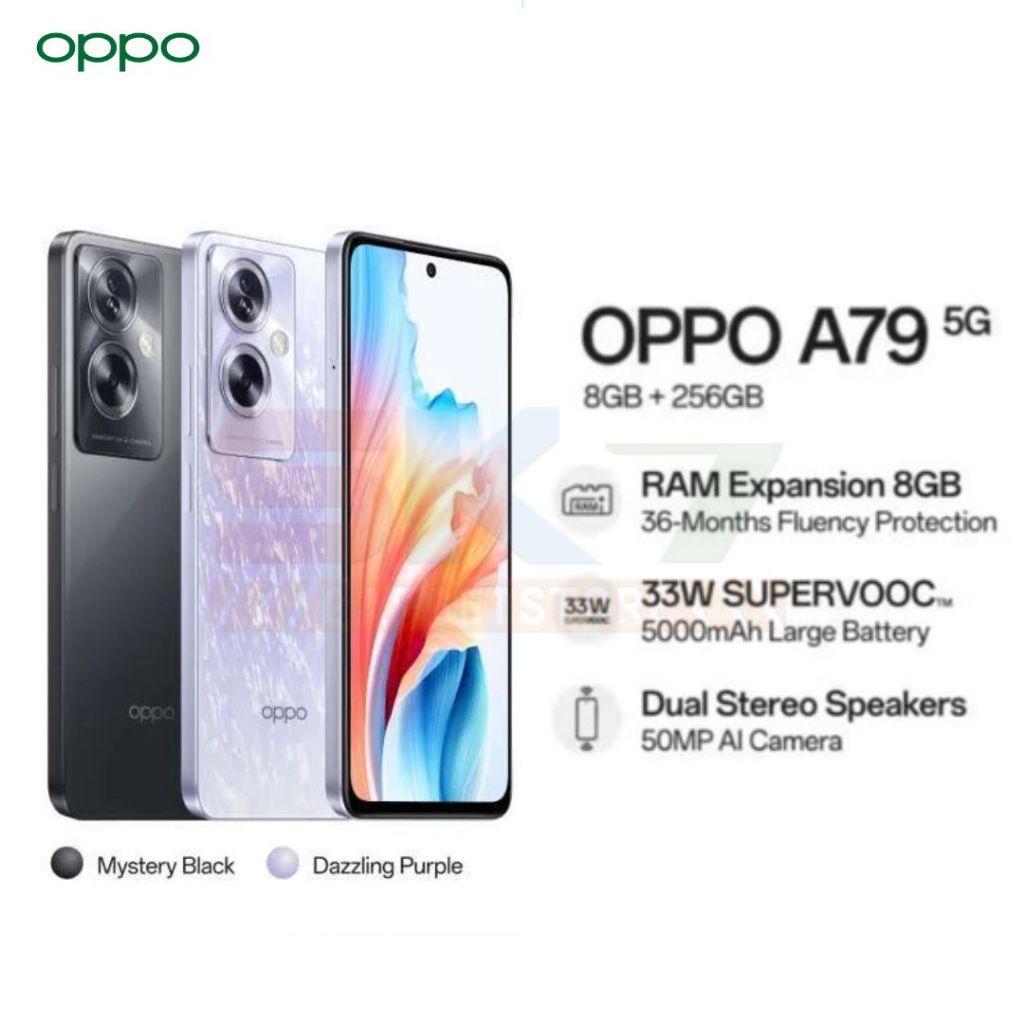 HP OPPO A79 5G NFC RAM 8GB ROM 256GB NEW ORIGINAL GARANSI SUDAH BERJALAN