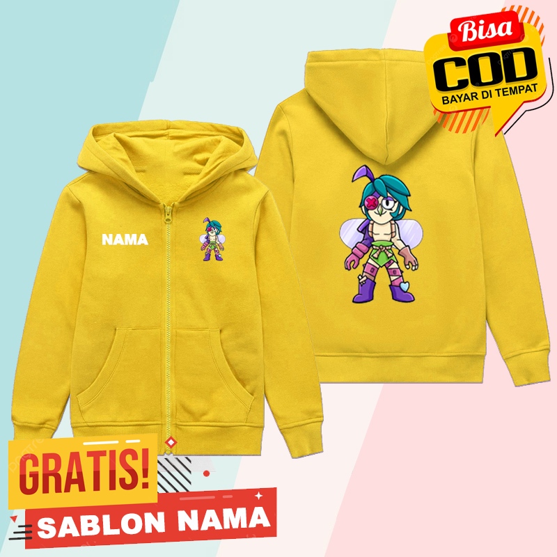 JAKET ZIPPER ANAK MOTIF ANGELO FROM BRAWL STARS CHARACTER