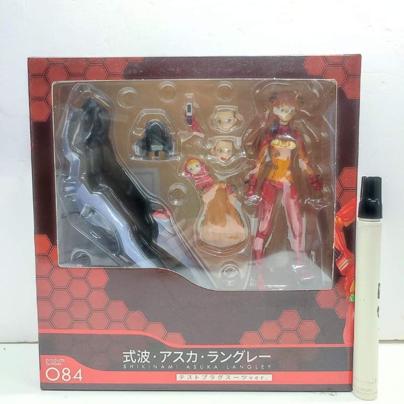 mainan action figure figma 084 Evangelion Asuka Shikinami Langley PLAMAX Model Kit tinggi sekitar 6 