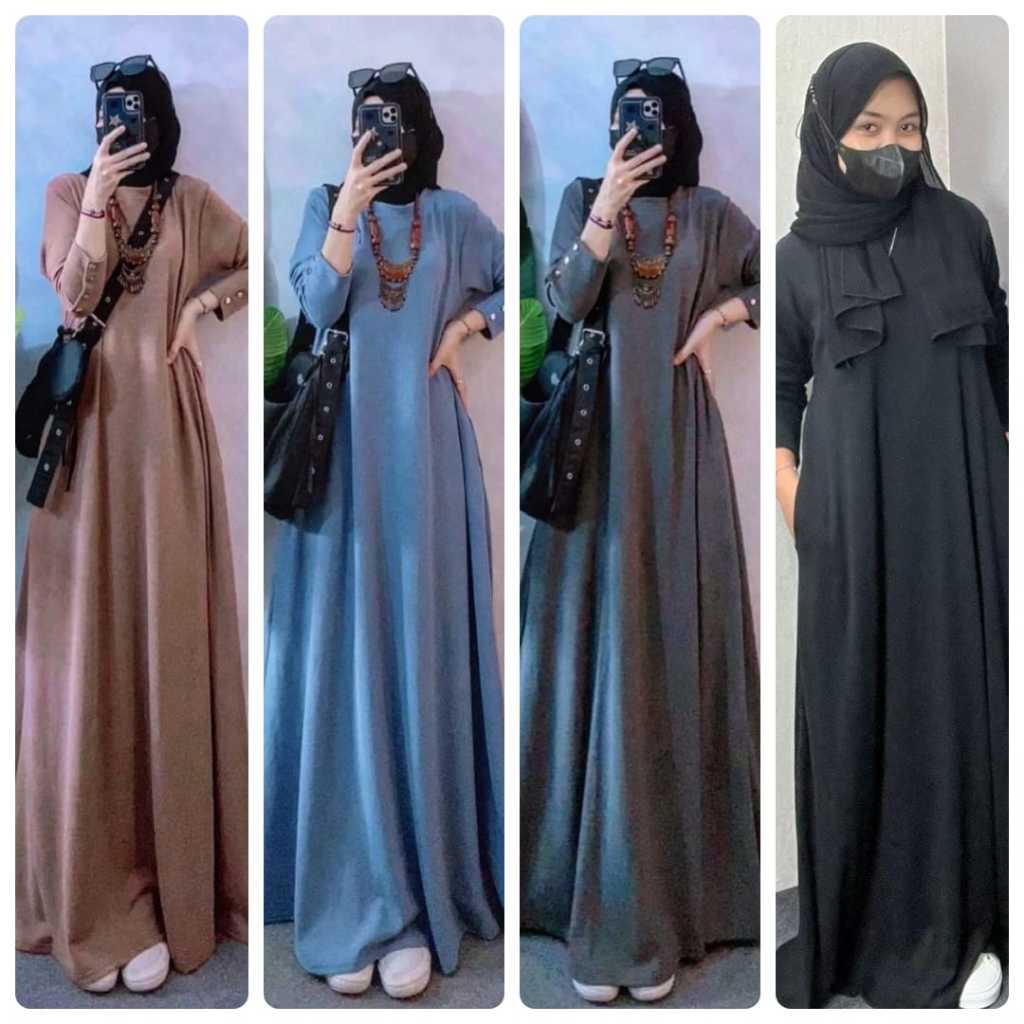 Serin Dress kancing tangan Ala Inara RusliDressViral2026GamisLebaran2026