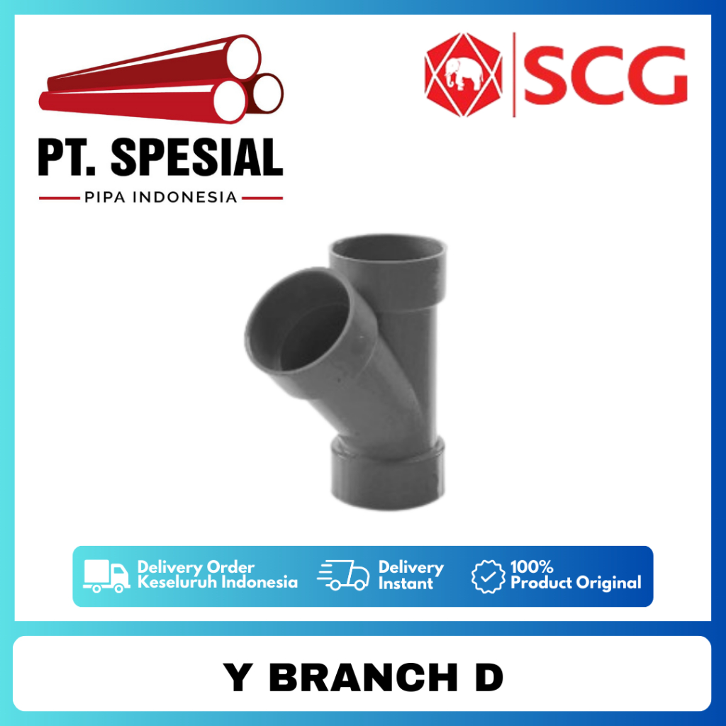 Tee Y PVC D SCG / Vlok Tee Y PVC / Y-Branch PVC / Y Branch SCG - 05