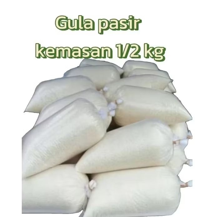 

Gula Pasir Kiloan Karungan Putih Kemasan 1/2kg 500gr