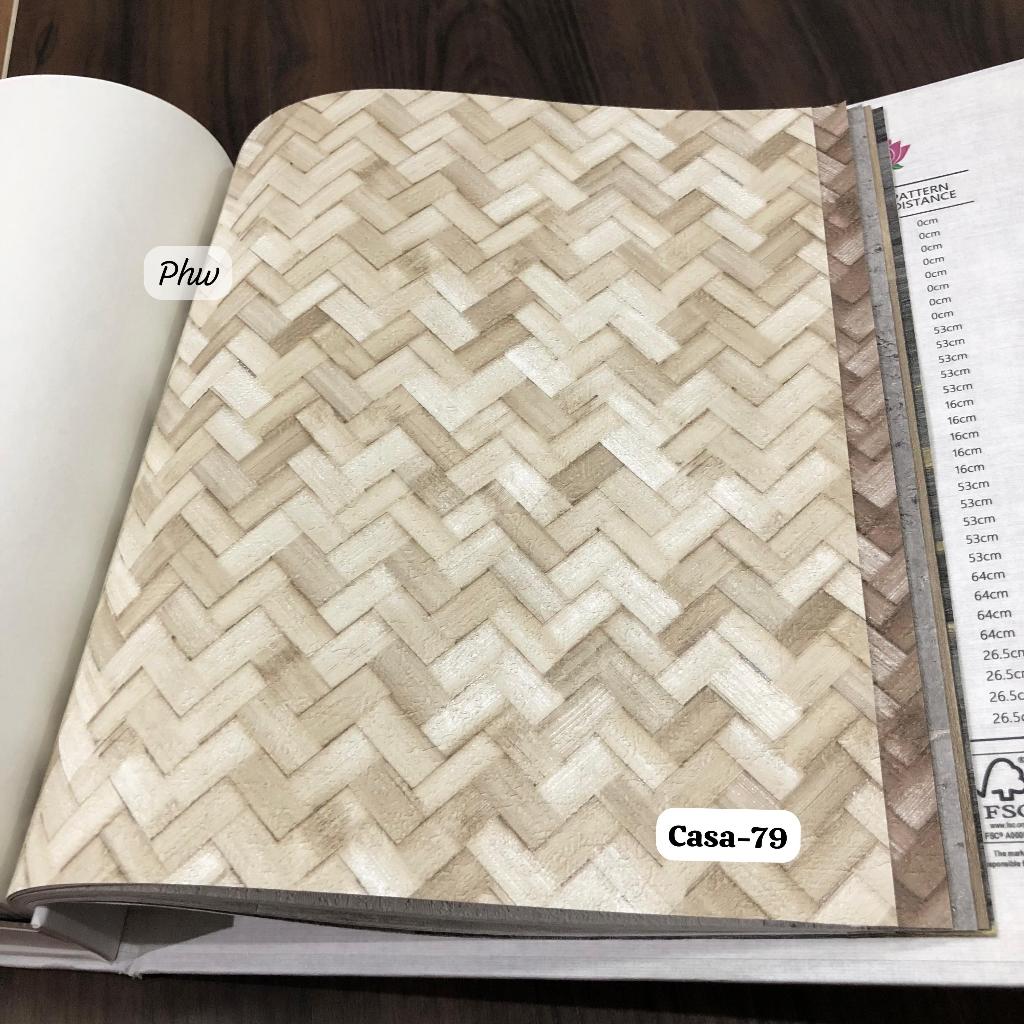 Wallpaper Dinding Motif Bambu Anyaman Coklat Premium Casawall