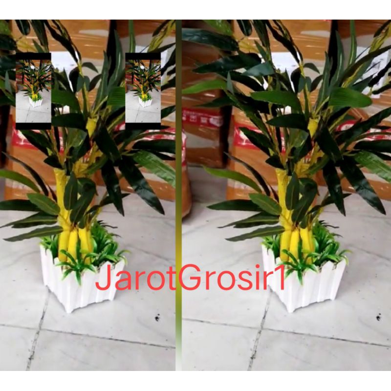 BUNGA HIAS BAMBU VAS PAGAR T 40CM // BUNGA HIAS BAMBU RUANGAN // BAMBU KUNING PLASTIK // BUNGA HIAS 