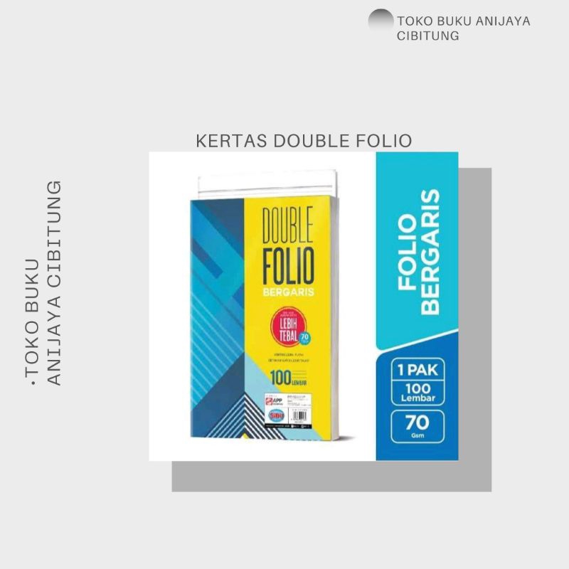 

DOUBLE FOLIO BERGARIS SIDU 100 LEMBAR 70GSM Kantor Kertas