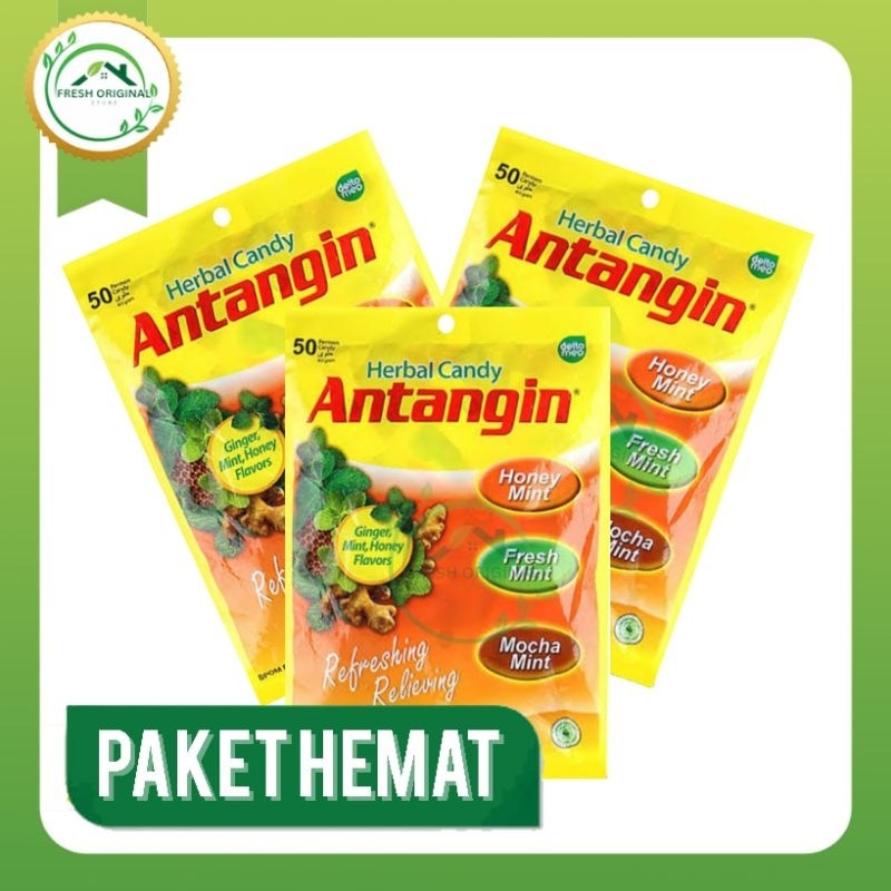 

PAKET HEMAT | Permen Antangin 3 Bag isi 50Pcs| Tiga Kemasan | Original Antangin