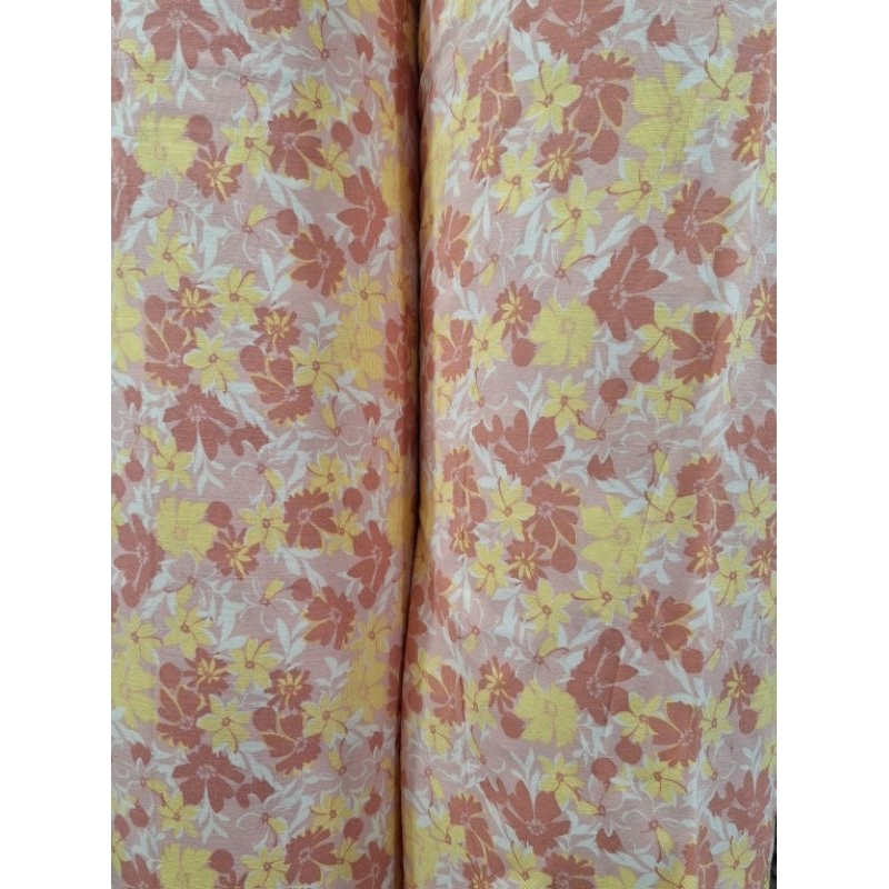 KAIN METERAN LINEN MOTIF BUNGA GARMENT