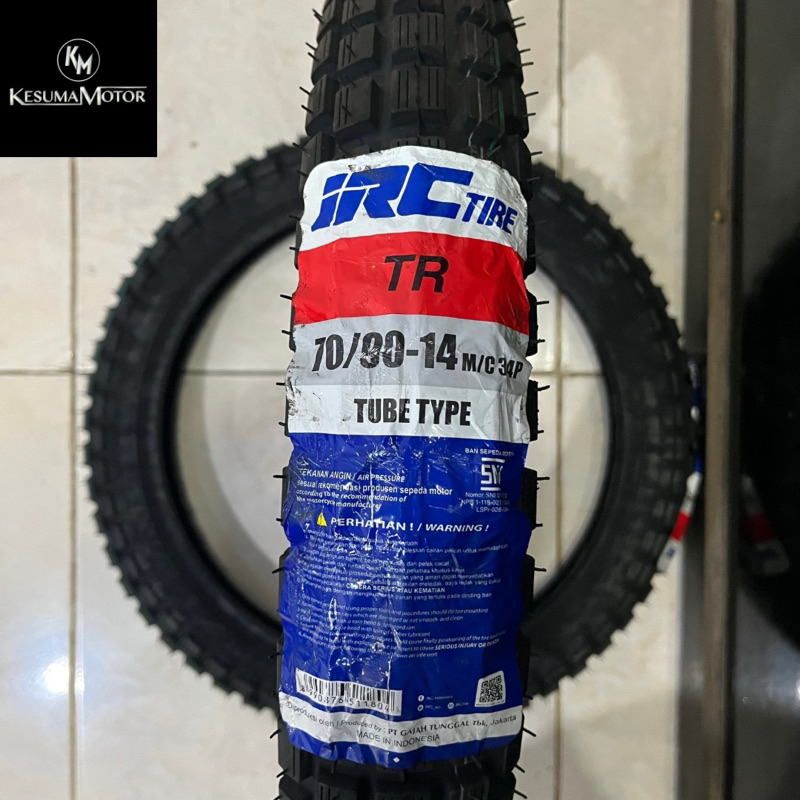 BAN LUAR IRC 70/90-14 TR TUBETYPE BAN TAHU TRAIL TREL TRIALS OFFROAD RIMBA MATIC