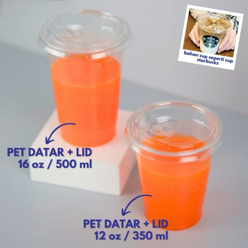 gelas cup 12 oz 16 oz PET starindo