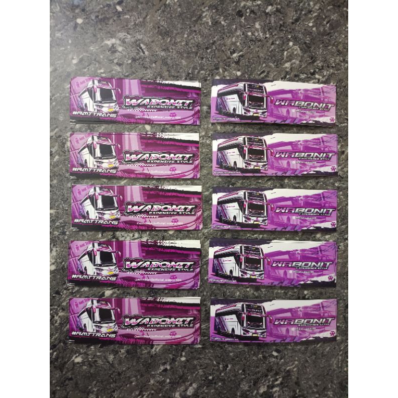 

stiker bus amt trans original WABONIT isi 36 pcs