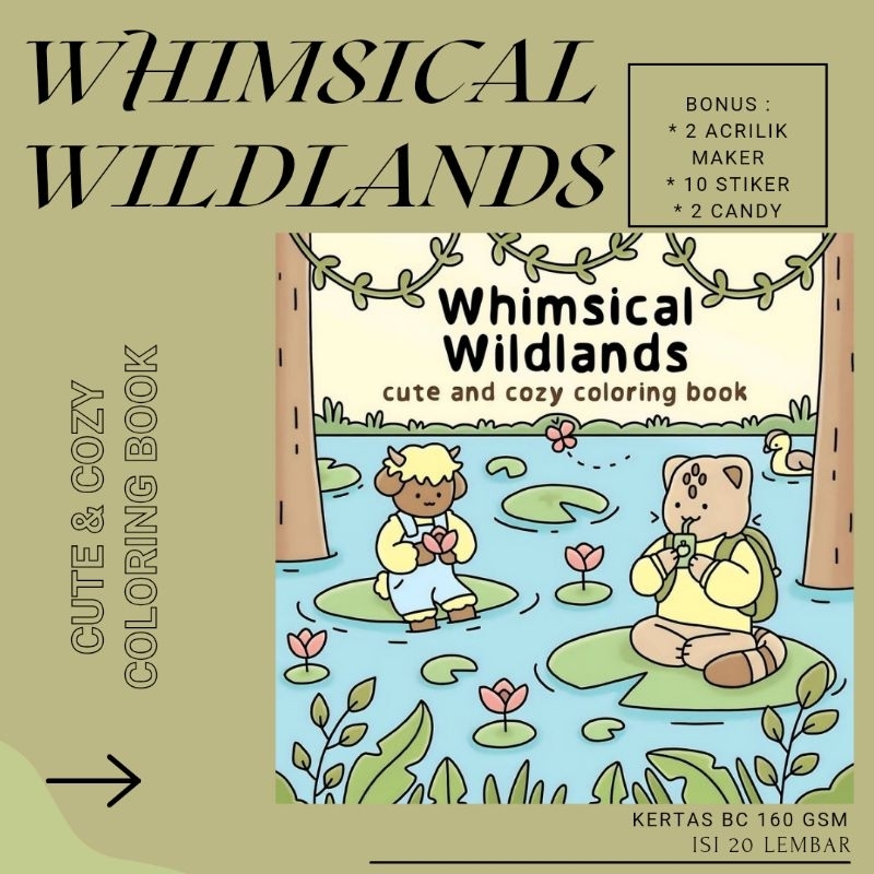 

(20 lmbr) Buku Mewarnai Whimsical Wildland Cute & Cozy Coloring Book