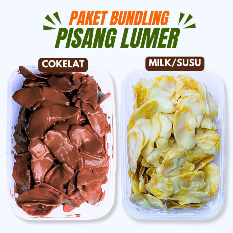

Bundling 2 Box Keripik Pisang Lumer Cokelat+Susu 600 Gram, Keripik Pisang Cokelat Lumer