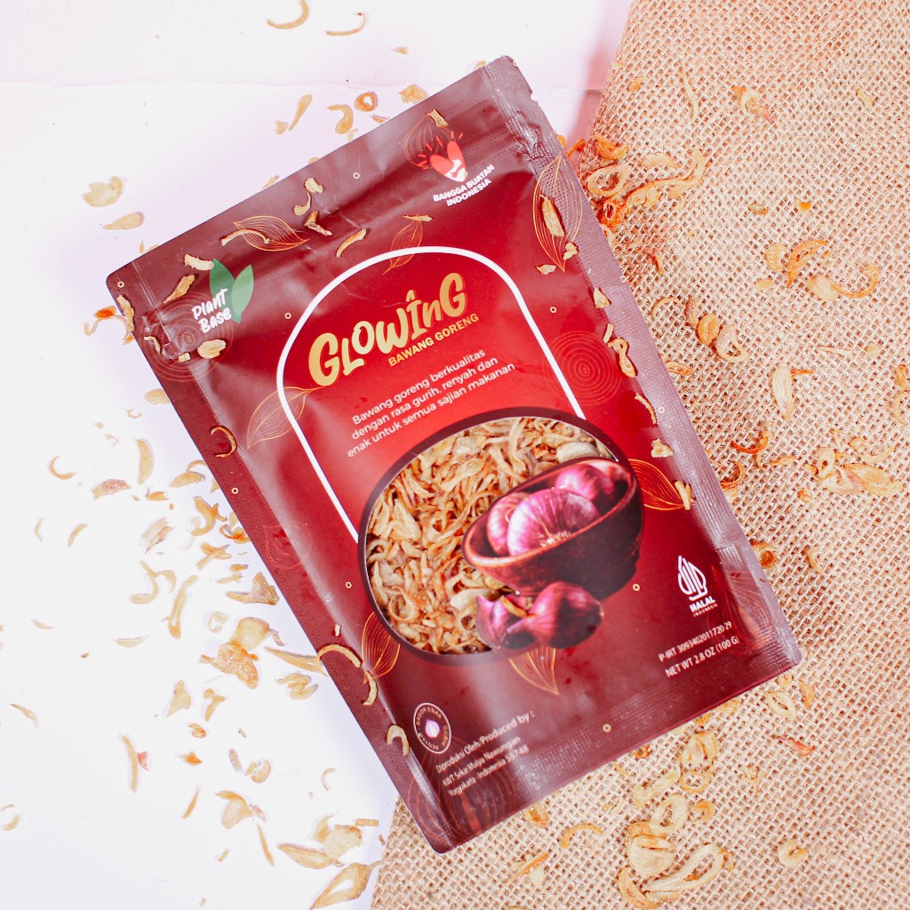 

Glowing Bawang Goreng Premium Bawang Merah Goreng Brambang goreng Organik Kemasan Pouch