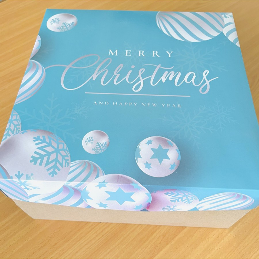 

( 5pcs ) kotak packaging kue lapis legit natal box hampers cheese cake christmas edisi jingle bell ukuran 30x30x16 cm