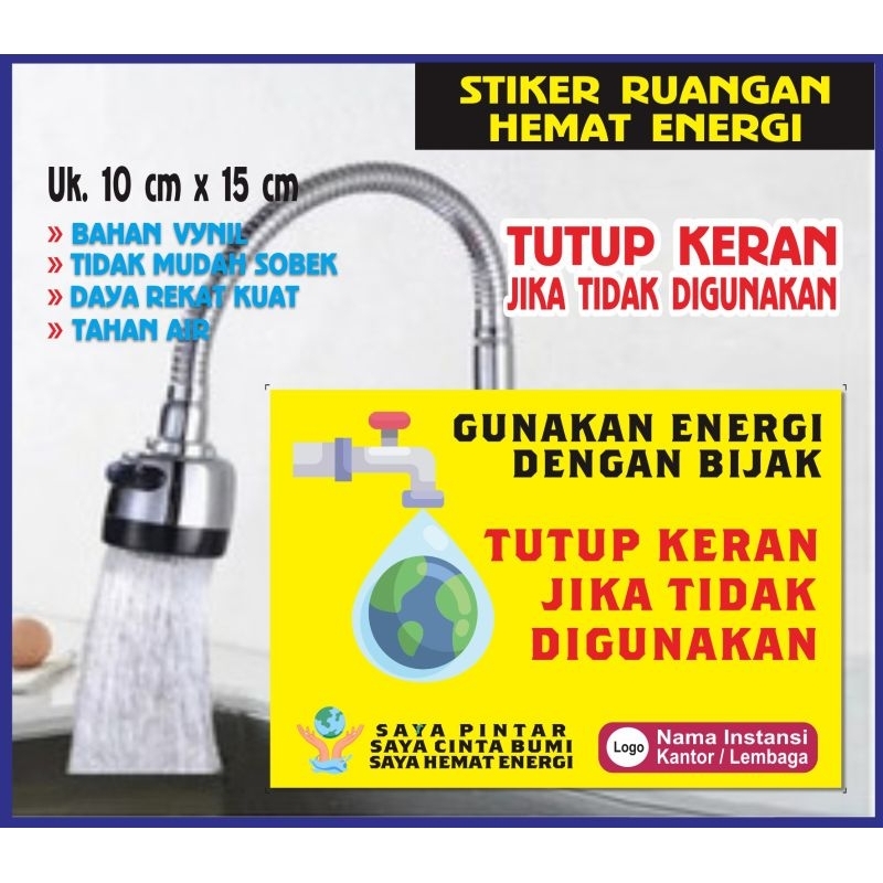 

STIKER HEMAT ENERGI RUANG BER-AC PERALATAN ELEKTRONIK TUTUP KERAN AIR