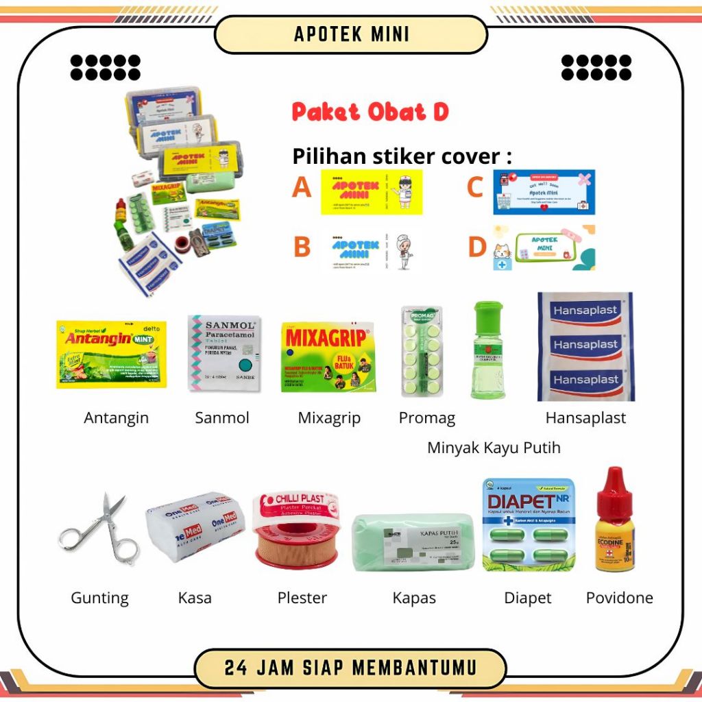 

READY STOCK Paket D Apotek mini kado untuk pacar ayang suami teman sahabat kotak obat P3K kado anniversary valentine hampers