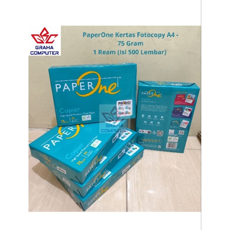 

PaperOne Kertas HVS,Fotocopy A4 dan F4 75gsm 1 Ream (500 lembar)