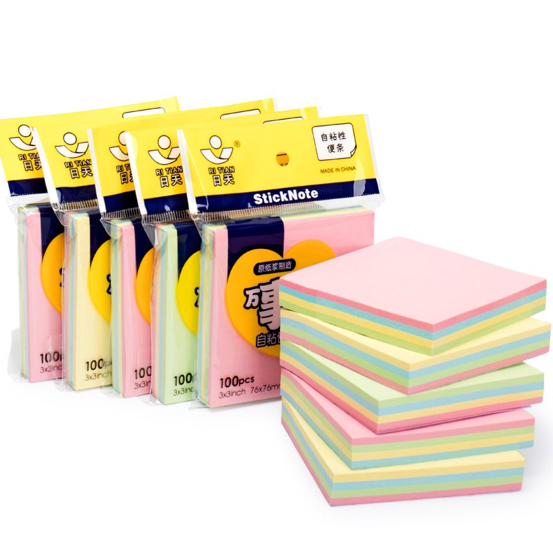 

memo sticky notes / kertas tempel / stickie notes / kertas warna warni / kertas catatan kecil tempel murah / kertas notes estetik aesthetic /memo polos warna warni