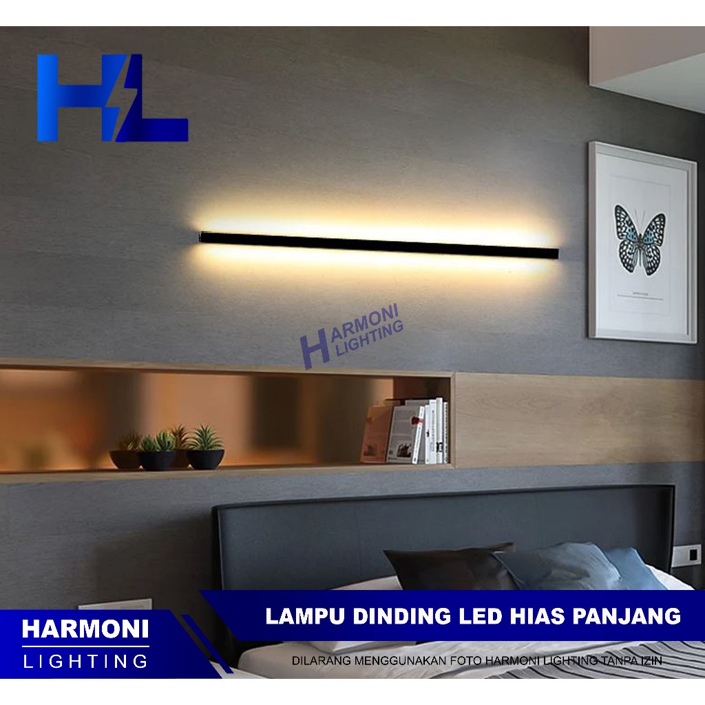 Lampu Dinding Tempel Hias LED Panjang Ruang Tamu Dekorasi Kamar Tidur