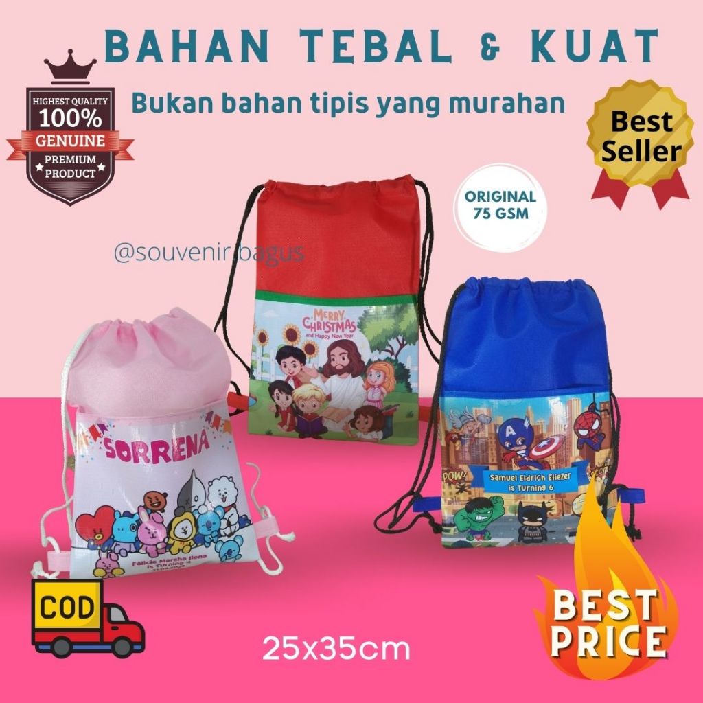 

Tas Natal Anak Serut Kantung Depan Christmas Bag 2024 Ultah Ulang Tahun