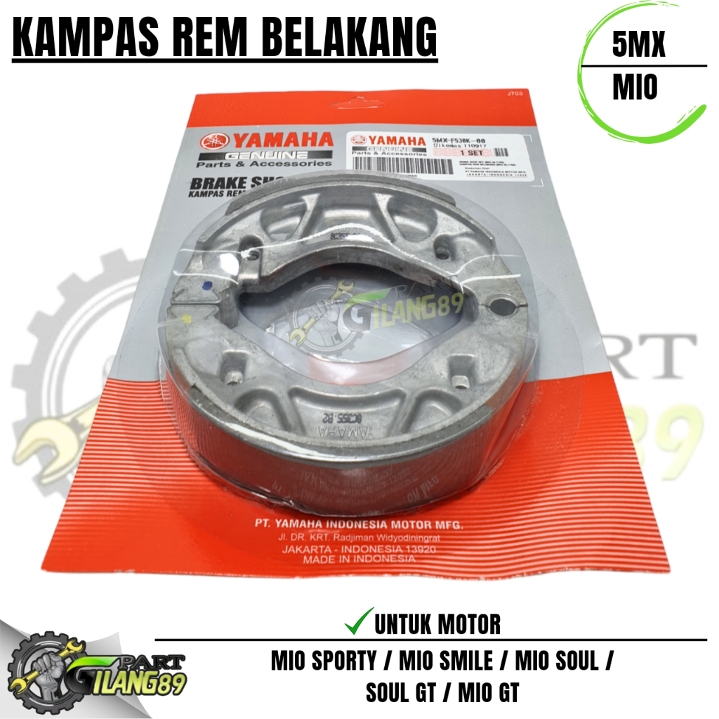 KAMPAS REM BELAKANG MIO SPORTY / MIO SOUL / MIO SMILE / FINO KARBU / SOUL GT / MIO GT