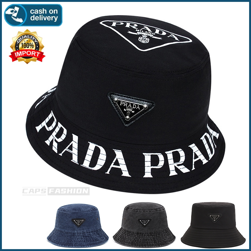 Topi pantai topi ember Hip Hop huruf gulma untuk pria topi ember untuk wanita topi nelayan
