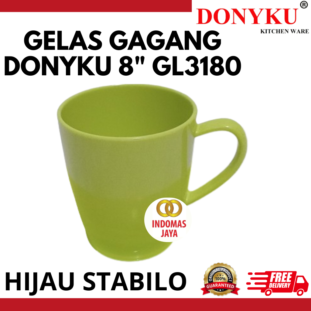 Gelas Melamin - Gelas Kecil - Cangkir Melamin - Mug Melamin - GL3180 HIJAU STABILO