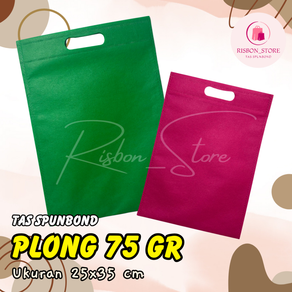 

TAS SPUNBOND PLONG (OVAL) 25X35 CM 75GR POLOS UNTUK TAS SOUVENIR, SYUKURAN, MENGENANG, PROMOSI, BANSOS,DLL