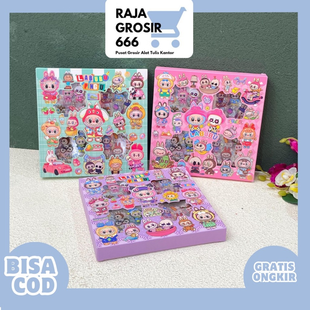 

STIKER 100 LEMBAR LABUBU CYK ST-1583 LUCU MOMO MASU WATERPROOF