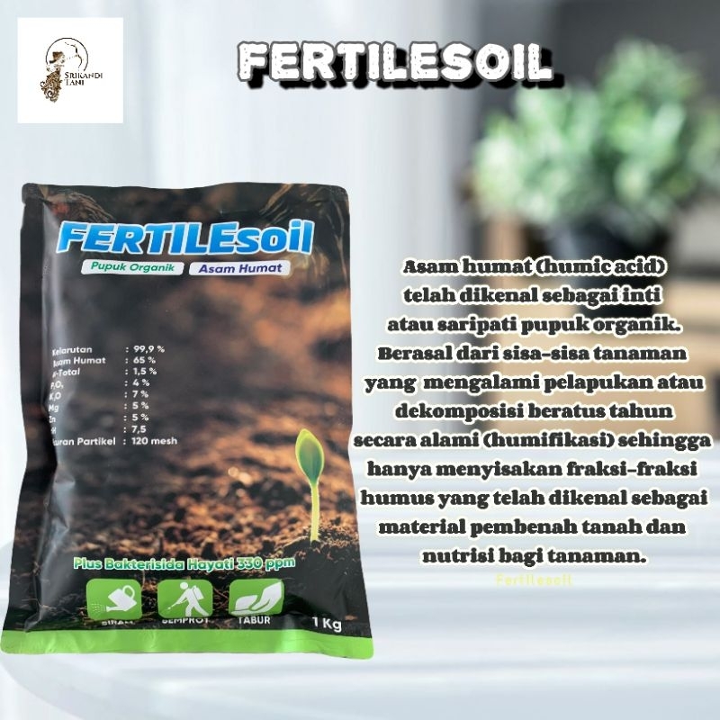 

Fertilesoil 1kg Asam Humat Plus Bakterisida Hayati Pupuk Organik Pembenah Tanah Original Fertile Soil