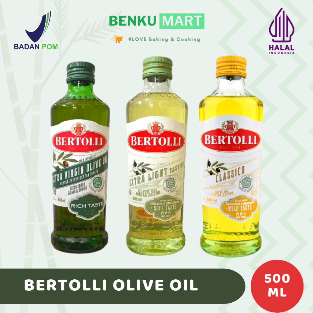 

Bertolli Olive Oil 500 ml Extra Virgin / Extra Light | Minyak zaitun LEMAK TAMBAHAN MPASI