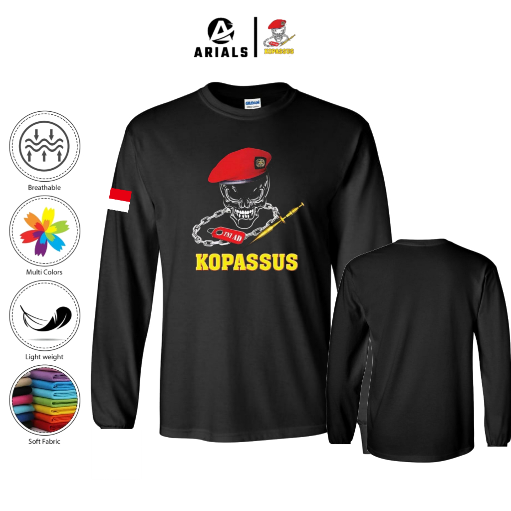 Arials Kaos Baju Lengan Panjang KOPASSUS TNI AD Indonesia