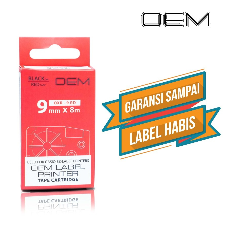 

PITA TAPE LABEL CATRIDGE PITA EZ LABEL EZLABEL PRINTER PRINT CASIO KL60 KL120 KL130 KL7400 KL820 9MM 9 MM BLACK ON MERAH RED