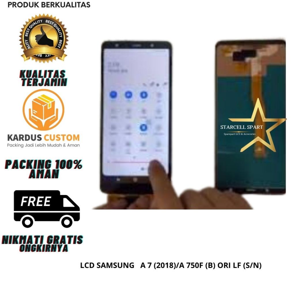 LCD SAMSUNG  A 7 (2018)/A 750F (B) ORI LF (S/N)