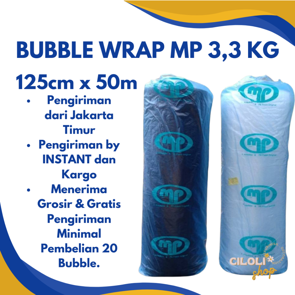 

Bubble Wrap HITAM MP Mulia Pack 125cm x 50M 3.3 KG PER 1 ROL