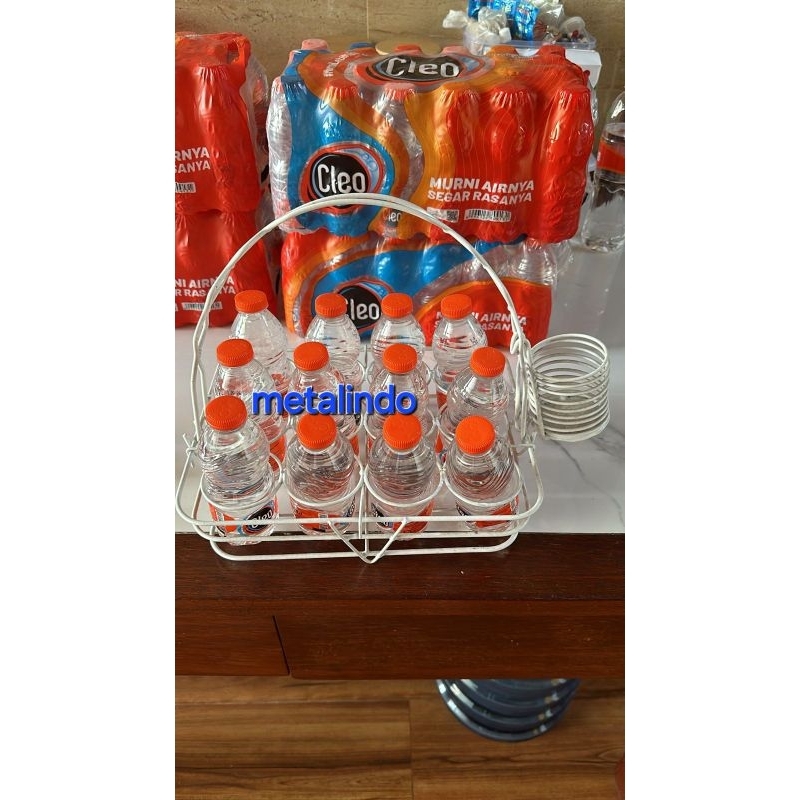 RB Keranjang Aqua gelas mbs rak air mineral besi tempat aqua gelas 12 lobang anti karat