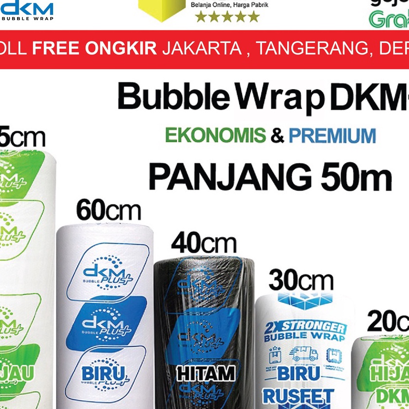 

Hematku Plastik Bubble Wrap 5meter DKM PLUS PREMIUM Bubblewrap ROLL